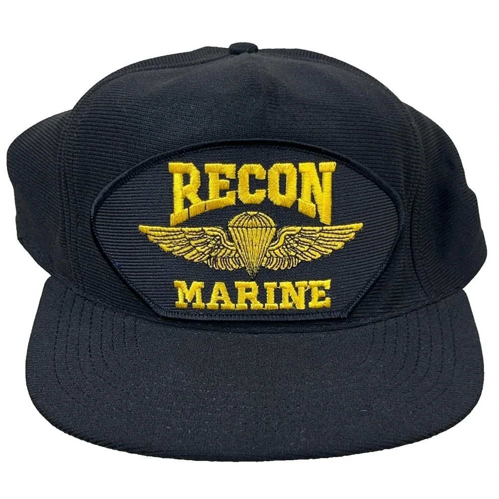 Vintage United States Marine‎ Corps Hat Cap Snapback USMC Recon 90s Made In USA